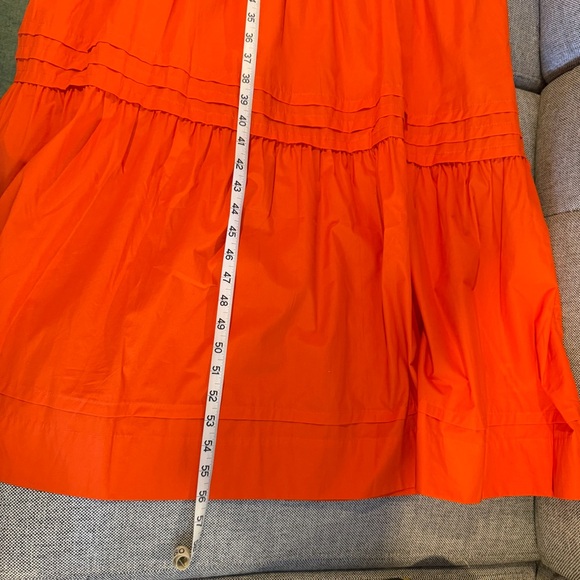 QUINCE Organic Poplin Tiered Maxi Dress, Orange / Red | Sz LG NWOT - Picture 8 of 8